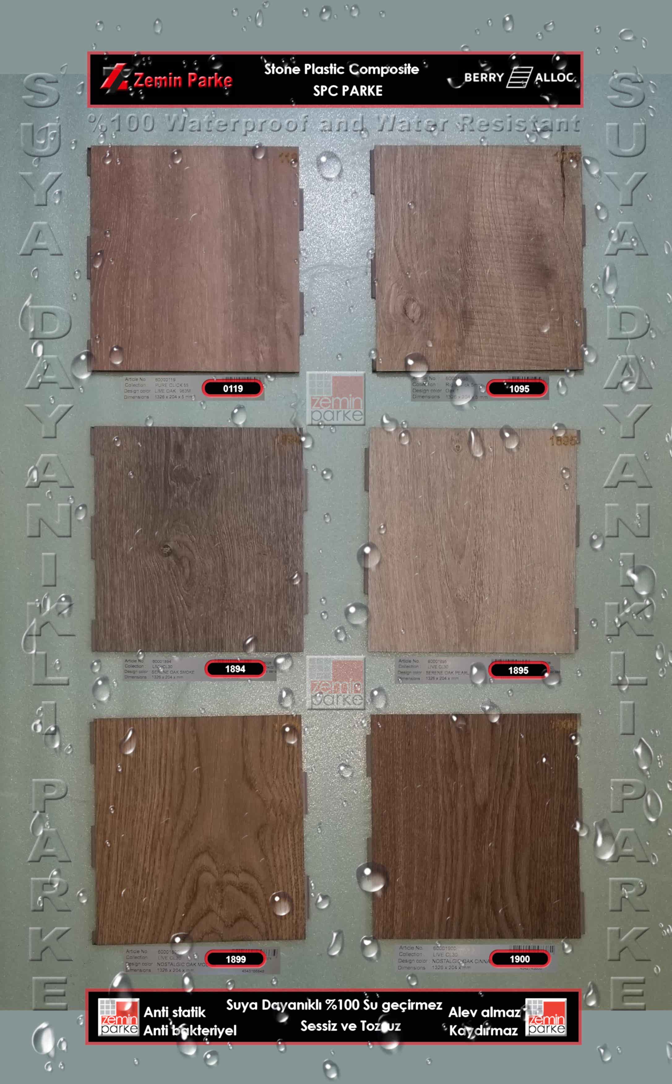 BerryAlloc Live CL30 SPC Serene Oak Smoke 1894 Suya Dayanıklı Parke